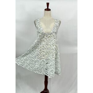 LA VIE STYLE HOUSE OS S M L Speckled Floral Organza Mini Swing Dress Coverup NWT